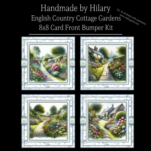 English Country Cottage Gardens - 8x8 Card Fronts