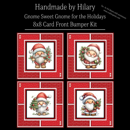 Gnome Sweet Gnome for the Holidays - 8x8 Card Fronts