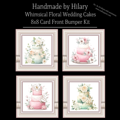 Whimsical Floral Wedding Cakes - 8x8 Card Fronts