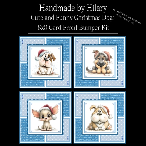 Cute and Funny Christmas Dogs - 8x8 Card Fronts
