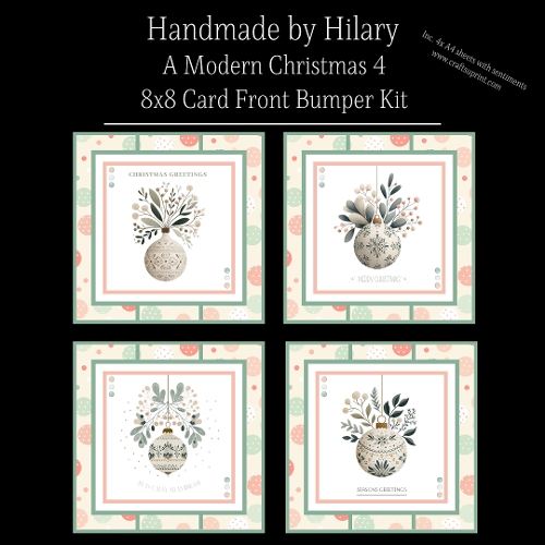 A Modern Christmas 4 - 8x8 Card Fronts