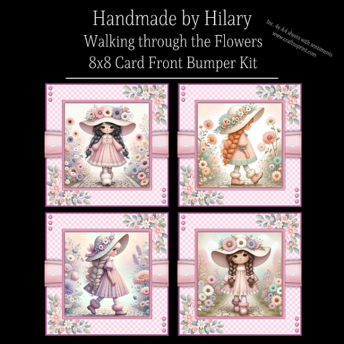 Walking through the Flowers - 8x8 Card Fronts