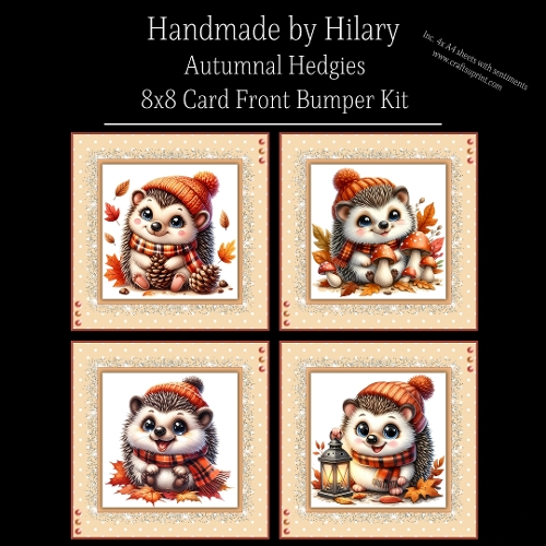 Autumnal Hedgies - 8x8 Card Fronts