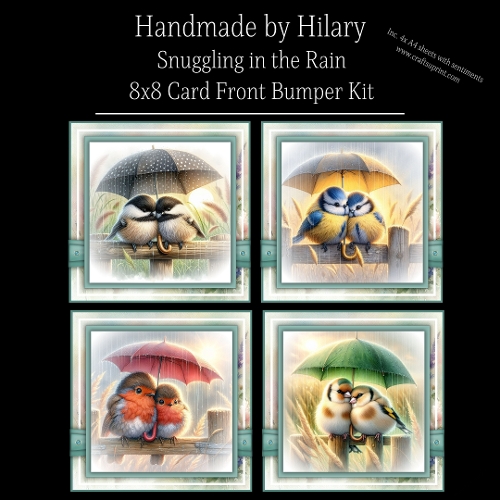 Snuggling in the Rain - 8x8 Card Fronts