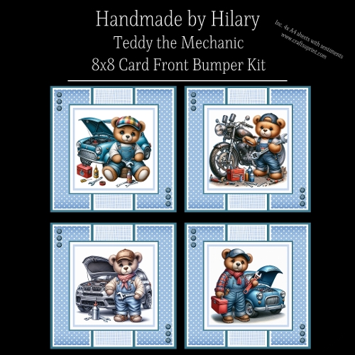 Teddy the Mechanic - 8x8 Card Fronts