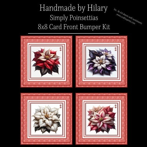 Simply Poinsettias - 8x8 Card Fronts