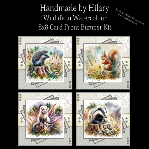 Wildlife in Watercolour - 8x8 Card Fronts