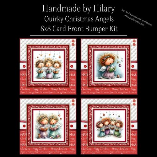 Quirky Christmas Angels - 8x8 Card Fronts