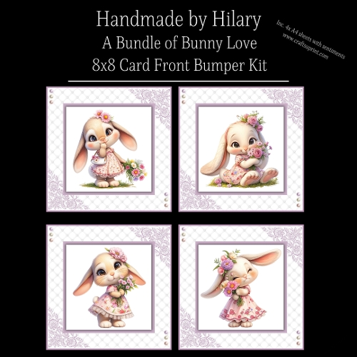 A Bundle of Bunny Love - 8x8 Card Fronts
