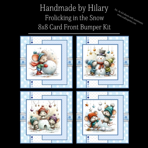 Frolicking in the Snow - 8x8 Card Fronts