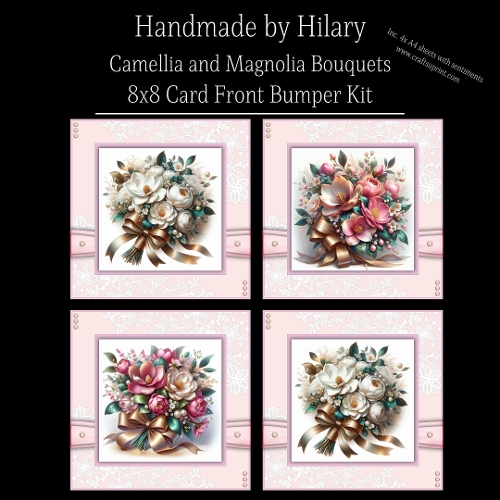 Camellia and Magnolia Bouquets - 8x8 Card Fronts