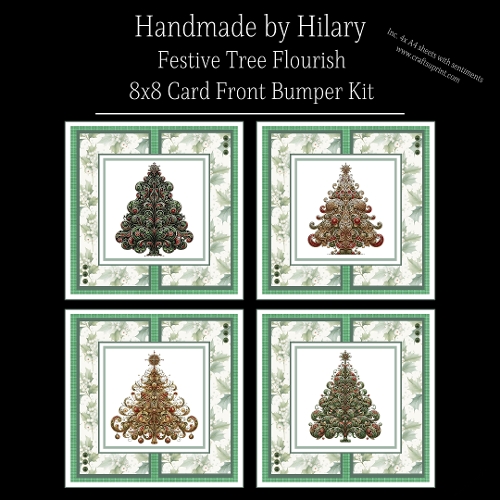 Festive Tree Flourish - 8x8 Card Fronts