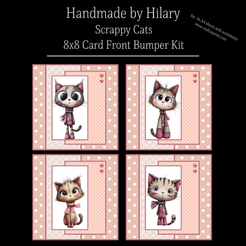 Scrappy Cats - 8x8 Card Fronts