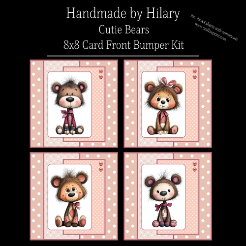 Cutie Bears - 8x8 Card Fronts