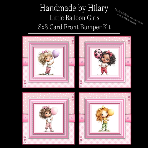 Little Balloon Girls - 8x8 Card Fronts