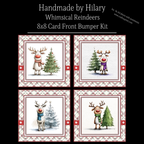 Whimsical Reindeers - 8x8 Card Fronts