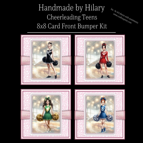 Cheerleading Teens - 8x8 Card Fronts