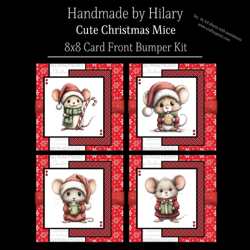 Cute Christmas Mice - 8x8 Card Fronts