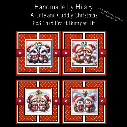 Cute and Cuddly Christmas - 8x8 Card Fronts