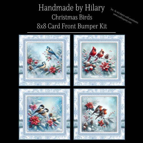 Christmas Birds - 8x8 Card Fronts