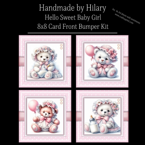 Hello Sweet Baby Girl - 8x8 Card Fronts
