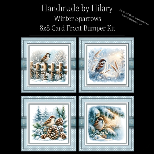 Winter Sparrows - 8x8 Card Fronts