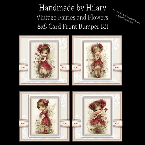 Vintage Fairies and Flowers - 8x8 Card Fronts