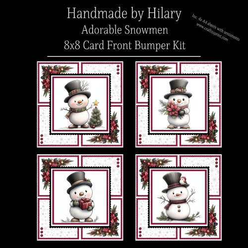 Adorable Snowmen - 8x8 Card Fronts
