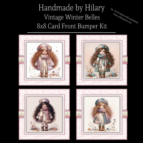 Vintage Winter Belles - 8x8 Card Fronts