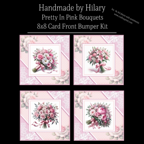 Pretty in Pink Bouquets - 8x8 Card Fronts
