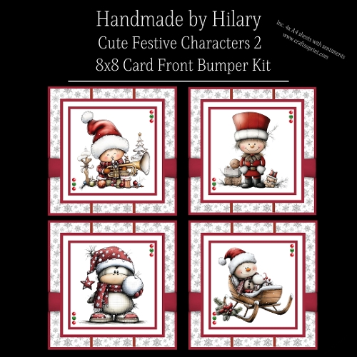 Cute Festive Characters 2 - 8x8 Card Fronts