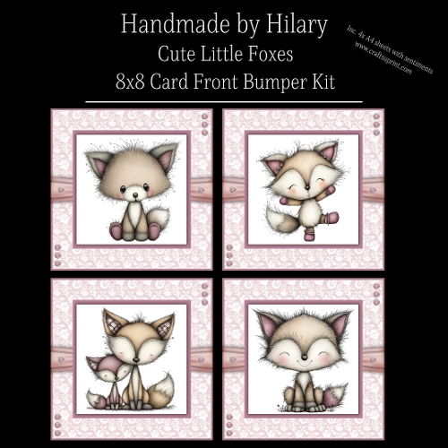 Cute Little Foxes - 8x8 Card Fronts