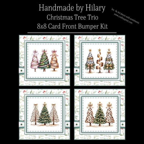 Christmas Tree Trio - 8x8 Card Fronts