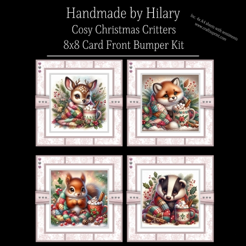 Cosy Christmas Critters - 8x8 Card Fronts
