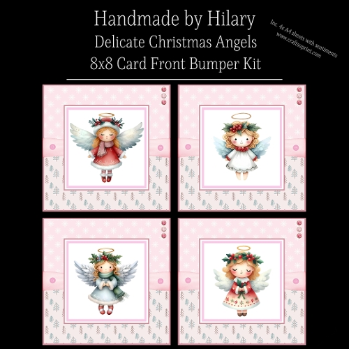 Delicate Christmas Angels - 8x8 Card Fronts