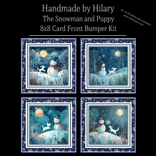 The Snowman and Puppy - 8x8 Card Fronts