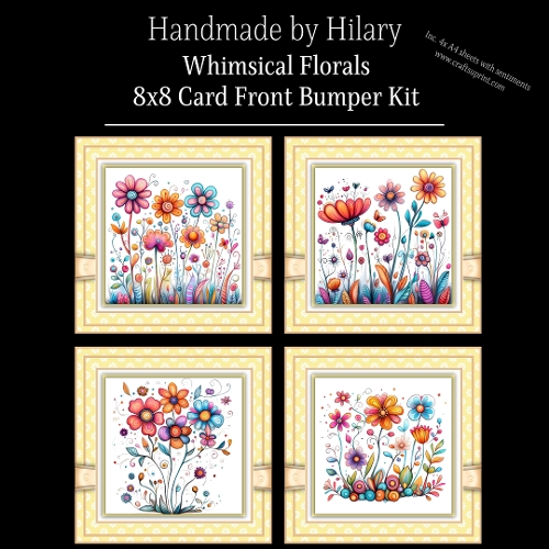 Whimsical Florals - 8x8 Card Fronts