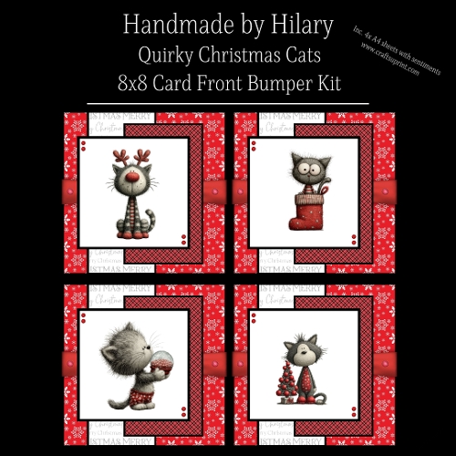 cup1404864_118824 - Quirky Christmas Cats - 8x8 Card Fronts