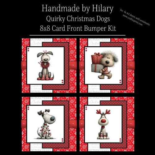 Quirky Christmas Dogs - 8x8 Card Fronts