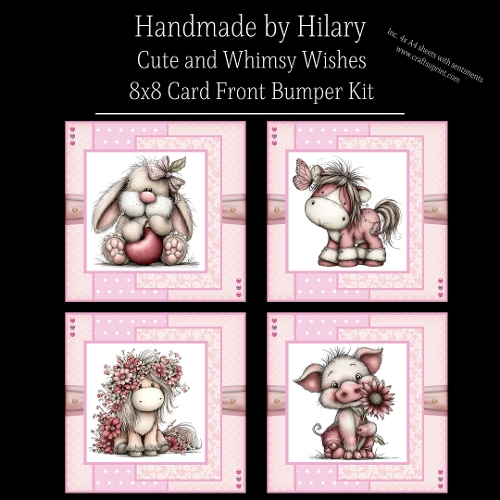 Cute and Whimsy Wishes - 8x8 Card Fronts