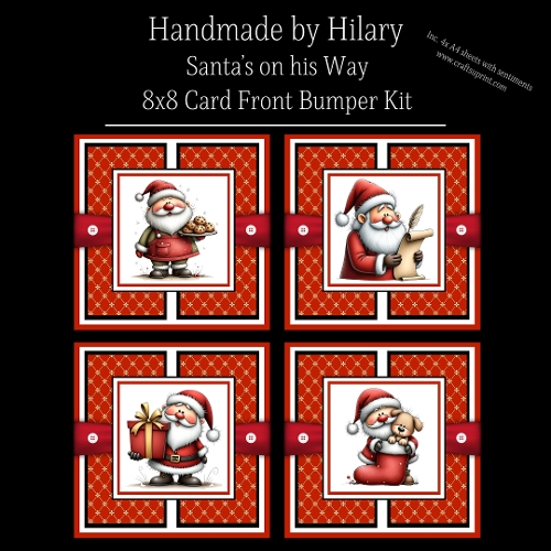 Santas on his Way - 8x8 Card Front