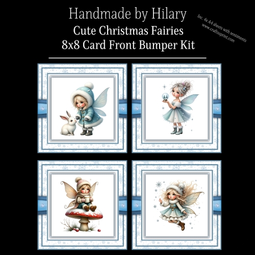 Cute Christmas Fairies - 8x8 Card Front