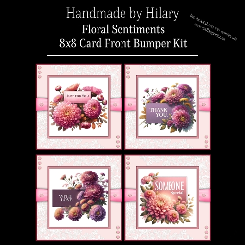 Floral Sentiments - 8x8 Card Fronts