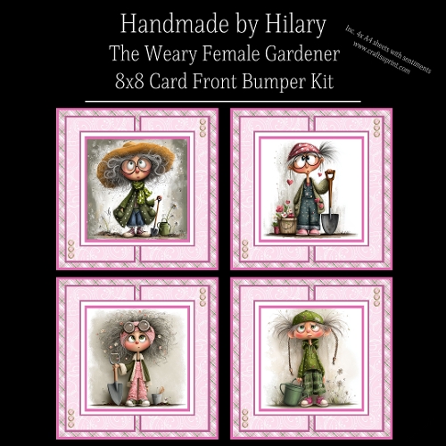 The Weary Female Gardener - 8x8 Card Fronts