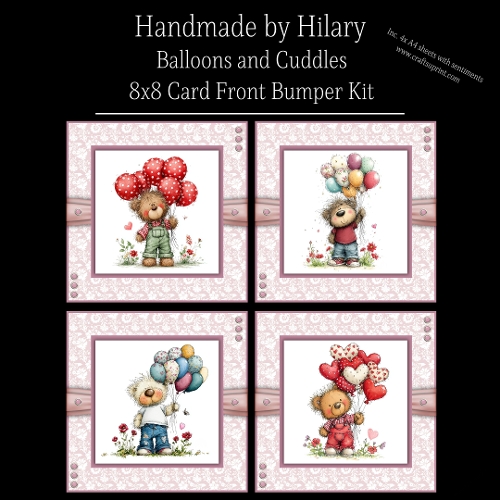 Balloons and Cuddles - 8x8 Card Fronts