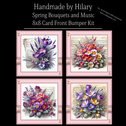 Spring Bouquets and Music - 8x8 Card Fronts