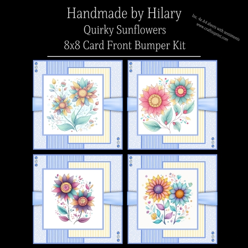 Quirky Sunflowers - 8x8 Card Fronts