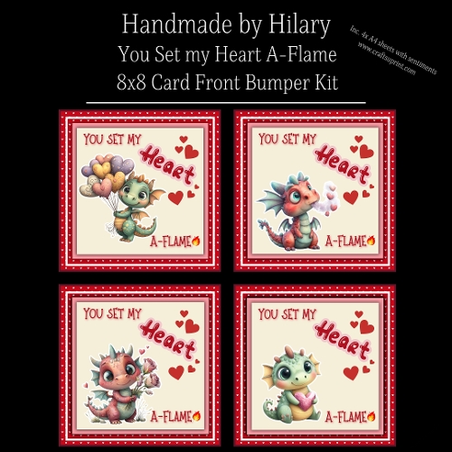 You Set My Heart A-Flame - 8x8 Card Fronts