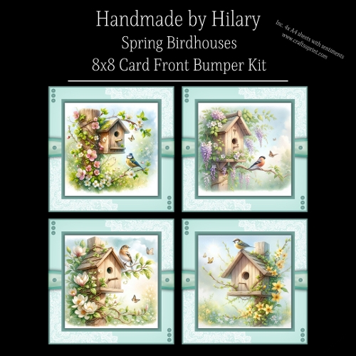Spring Birdhouses - 8x8 Card Fronts
