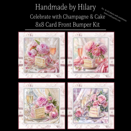 Celebrate with Champagne and Cake - 8x8 Card Fronts